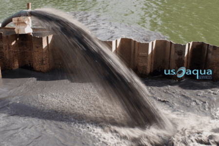 An air lift dredger moving sediment from a large body of water into a designated area established by US Aqua (1)