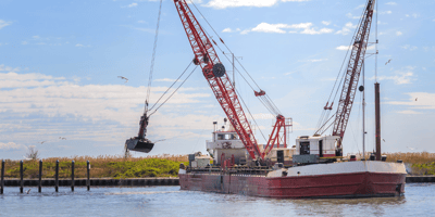 Dredging equipment on coastal construction project