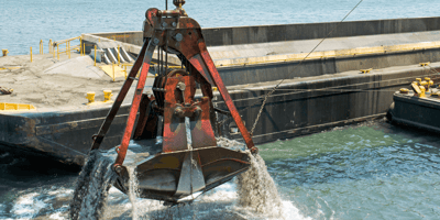 A large dredging apparatus from U.S Aqua dredging services