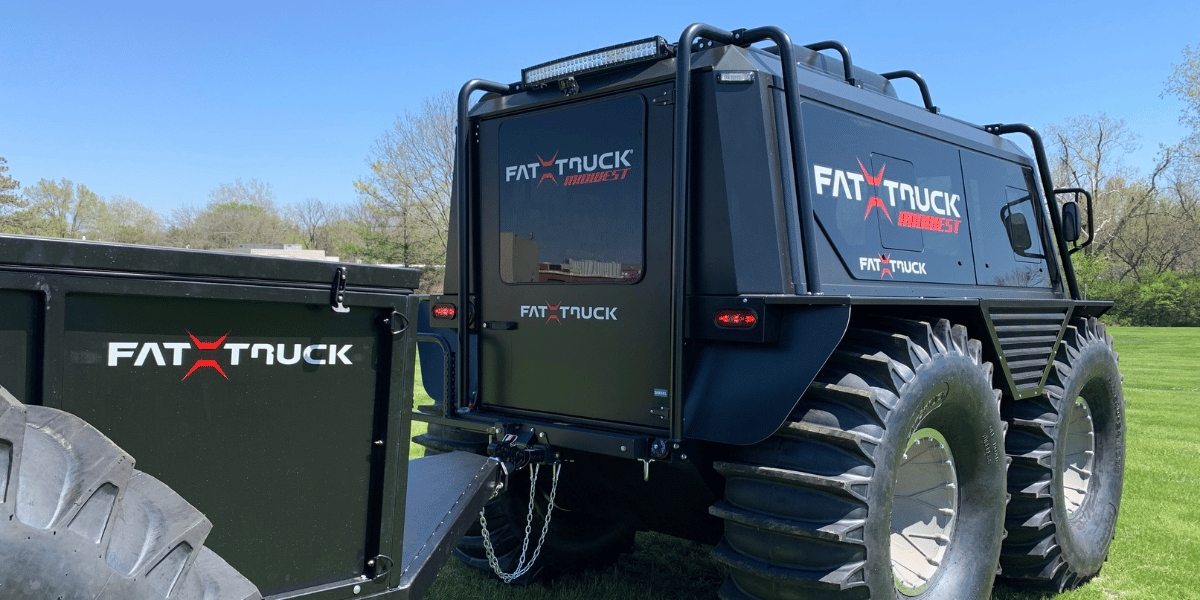 Fat-Truck amphibious carrier with trailer attached