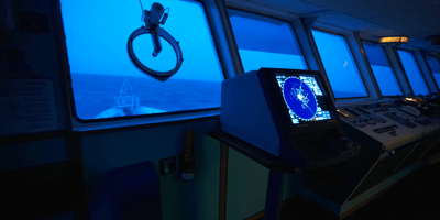 An image of sonar on a dredging ship